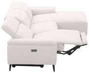 Seitliche Ansicht einer hellgrauen Longchairkombination mit verstellbarer Rückenlehne und Fußstütze.