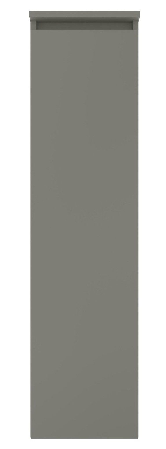 Grauer Mittelschrank von vorne betrachtet