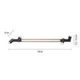 Moderne Deckenleuchte PURE-LINES in schwarzem Design mit drei verstellbaren Spots, seitliche Perspektive.