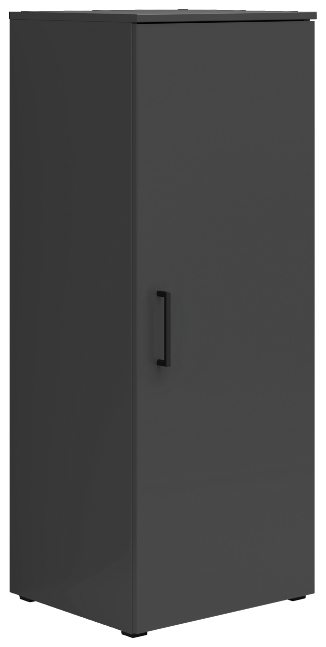Carryhome Kommode MULTISTAURAUM Schwarze Kommode mit einer Tür und einem Griff, seitliche Perspektive