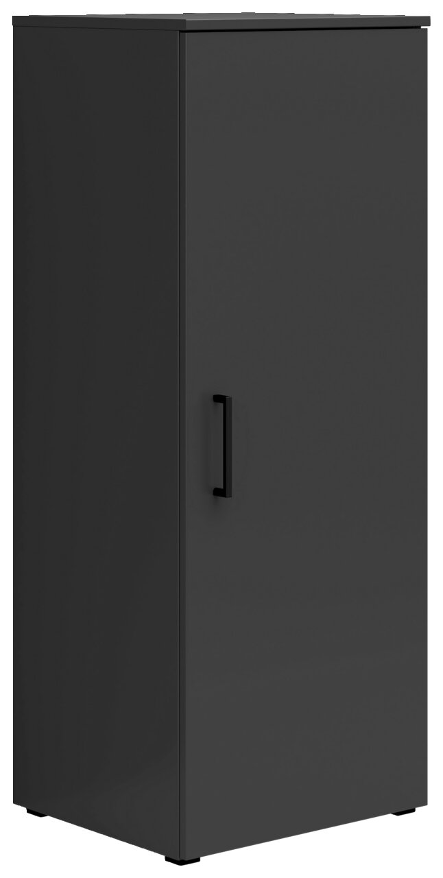 Carryhome Kommode MULTISTAURAUM Schwarze Kommode mit einer Tür und einem Griff, seitliche Perspektive