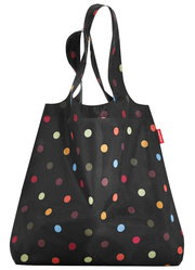 Schwarze Einkaufstasche mit bunten Punkten, Vorderansicht