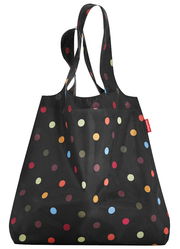 Schwarze Einkaufstasche mit bunten Punkten, Vorderansicht
