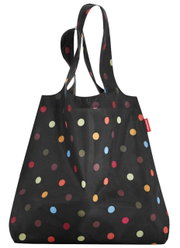 Schwarze Einkaufstasche mit bunten Punkten, Vorderansicht