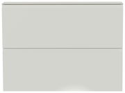 Moderner Hängeschuhschrank in Weiß mit zwei Klappen, frontale Ansicht