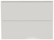 Moderner Hängeschuhschrank in Weiß mit zwei Klappen, frontale Ansicht