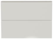 Moderner Hängeschuhschrank in Weiß mit zwei Klappen, frontale Ansicht