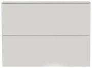 Moderner Hängeschuhschrank in Weiß mit zwei Klappen, frontale Ansicht