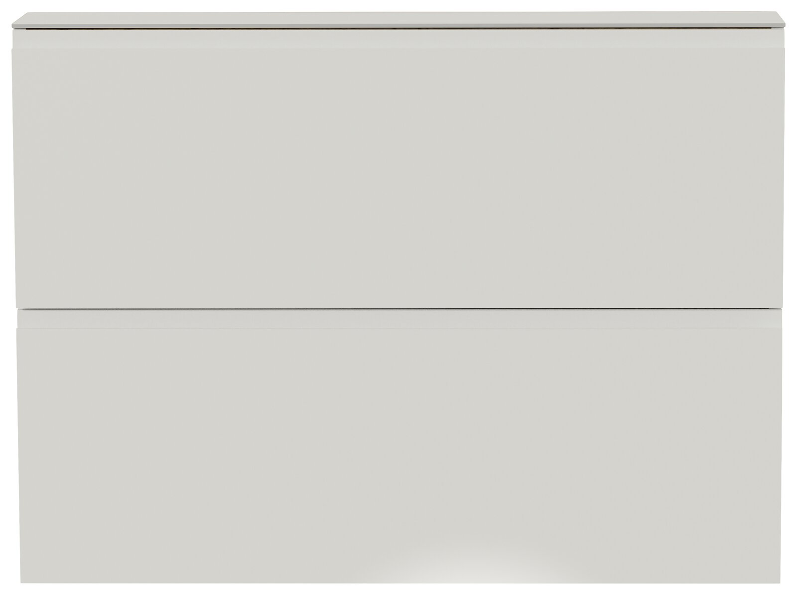 Moderner Hängeschuhschrank in Weiß mit zwei Klappen, frontale Ansicht