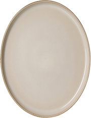 Beige ovale Platte Olivia 25x19cm, Draufsicht