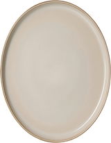 Beige ovale Platte Olivia 25x19cm, Draufsicht