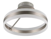 Moderne Deckenleuchte aus Metall und Glas, seitliche Perspektive