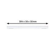 Weiße Stromeinspeisung Zigbee in rechteckiger Form, Abmessungen 304 x 18 x 18 mm, seitliche Perspektive