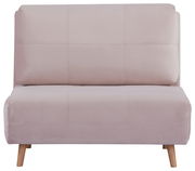 Beiger Funktionssessel mit Holzbeinen, Frontalansicht