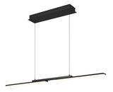 Moderne LED-Pendelleuchte in schwarzem Design, seitliche Perspektive
