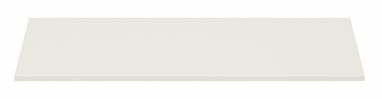 Einlegeboden in weißer Farbe, aus einer leicht erhöhten Perspektive fotografiert.