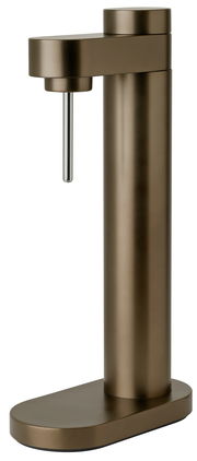 Brus Wassersprudler in dunklem Braun, seitliche Perspektive