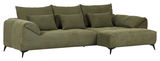 Grünes Sofa mit Ottomane rechts, Vorderansicht