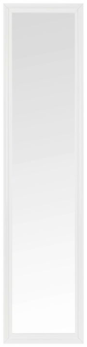 Rechteckiger Spiegel mit weißem Rahmen, frontal betrachtet