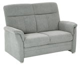Graues 2-Sitzer-Sofa aus Stoff, Vorderansicht