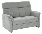 Graues 2-Sitzer-Sofa aus Stoff, Vorderansicht