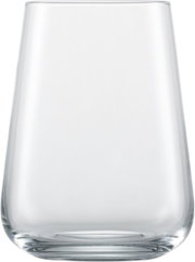 Klarer Allround Becher Vervino aus Glas, frontal fotografiert