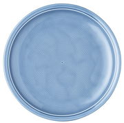 Blauer Speiseteller mit konzentrischen Kreisen, Draufsicht