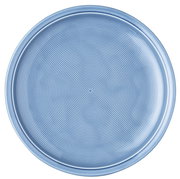 Blauer Speiseteller mit konzentrischen Kreisen, Draufsicht