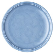Blauer Speiseteller mit konzentrischen Kreisen, Draufsicht
