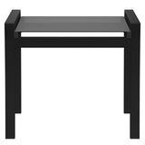 Moderner schwarzer Hocker aus Metall, Vorderansicht