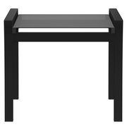 Moderner schwarzer Hocker aus Metall, Vorderansicht