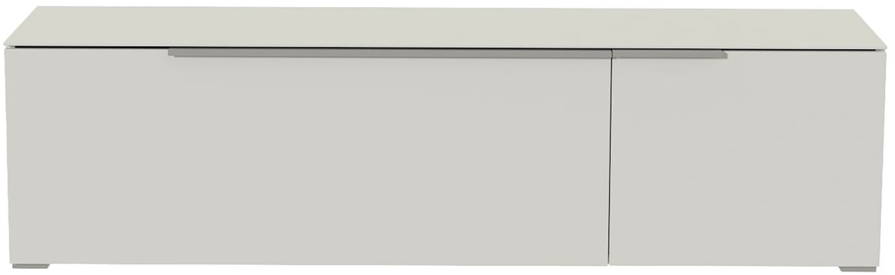 Moderano TV-Lowboard BORMIO Modernes TV-Lowboard in Weiß, frontale Ansicht