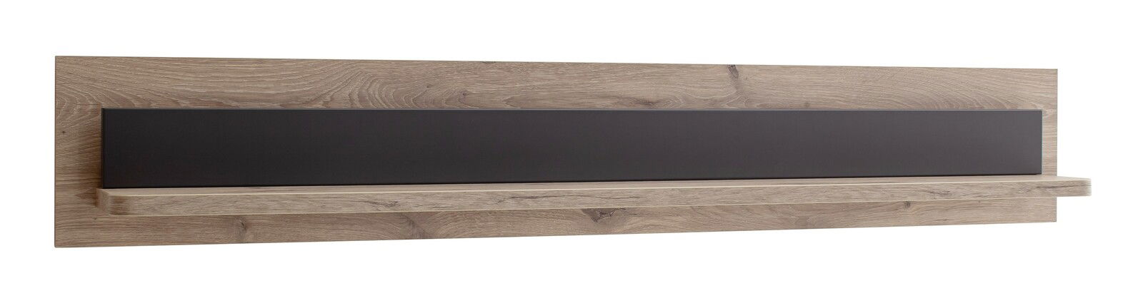 Wandboard aus Holz mit dunklem Akzent, frontal betrachtet