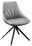 Plantagie Stuhl MAPLE Moderner grauer Stuhl mit gepolsterter Sitzfläche und schwarzem Metallgestell, seitliche Perspektive