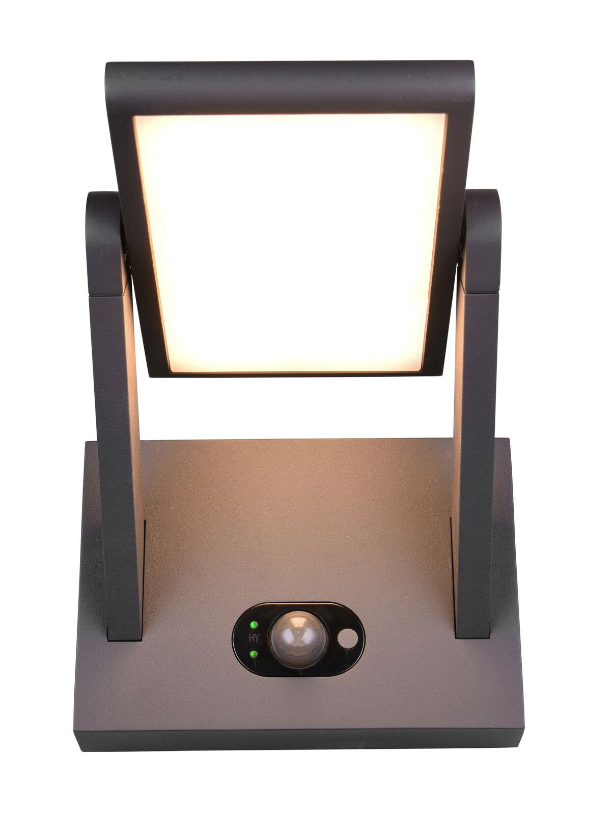 Moderne Wandleuchte Malawi von Trio Leuchten mit rechteckigem Leuchtkörper und Bewegungssensor, Ansicht von oben.