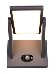 Moderne Wandleuchte Malawi von Trio Leuchten mit rechteckigem Leuchtkörper und Bewegungssensor, Ansicht von oben.