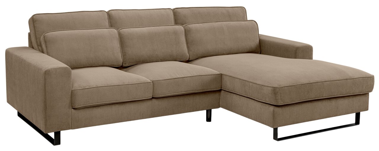 MID.YOU Sofa L-Form rechts BOLIVIA Braunes Sofa in L-Form mit rechter Ausrichtung, Vorderansicht