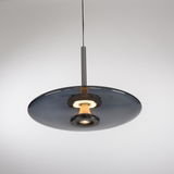 Moderne Pendelleuchte PURE E-Vitrum in dunklem Glasdesign, seitliche Perspektive