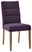 Cantus Stuhl NAOMI Moderner lila Stuhl mit gepolsterter Rückenlehne und Holzbeinen, seitliche Perspektive