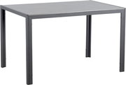 Moderner Gartentisch 120x80 cm in Grau, seitliche Perspektive