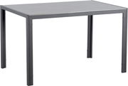 Moderner Gartentisch 120x80 cm in Grau, seitliche Perspektive
