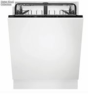 Vorderansicht eines Einbaugeschirrspülers der Dieter Knoll Collection mit geöffneter Tür und sichtbarem Innenraum.