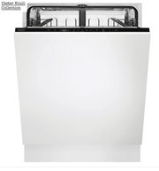 Vorderansicht eines Einbaugeschirrspülers der Dieter Knoll Collection mit geöffneter Tür und sichtbarem Innenraum.