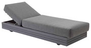 Graues 3-Sitzer Loungeelement mit verstellbarer Rückenlehne, seitliche Perspektive