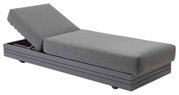 Graues 3-Sitzer Loungeelement mit verstellbarer Rückenlehne, seitliche Perspektive
