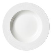 Weißer Suppenteller mit strukturiertem Rand, Draufsicht