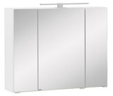 Spiegelschrank mit drei Türen und integrierter Beleuchtung, Frontalansicht