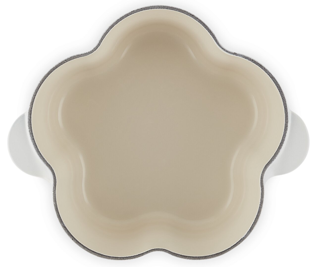 Blumenbräter 20cm Meringue aus der Vogelperspektive, blumenförmig mit zwei Griffen