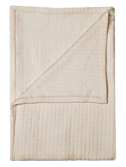 Kayori Plaid MOFU Beige Plaid 150x220cm, gefaltet und von oben fotografiert