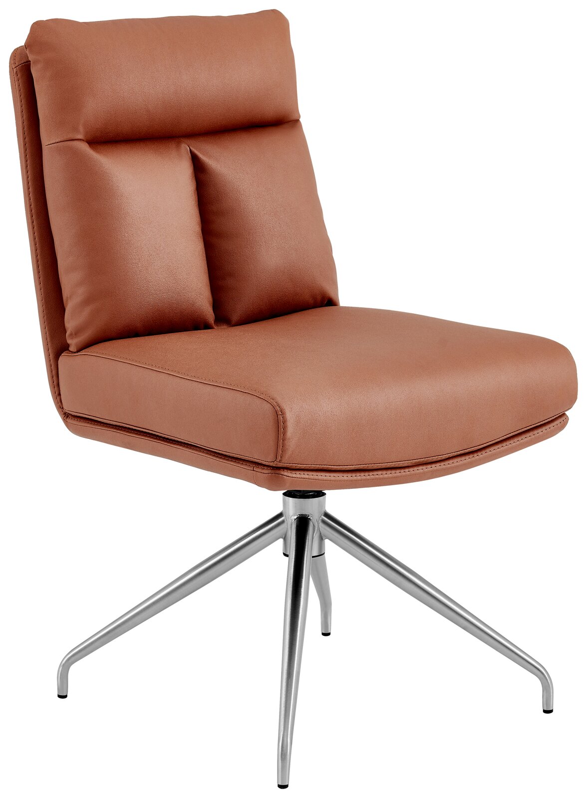 Novel Stuhl EMMA Moderner brauner Stuhl mit Metallbeinen, seitliche Perspektive